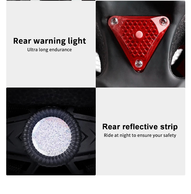 X-TIGER Adult Cycling Helmet with LED Rear Light - Dual Mode Goggle, Lightweight Breathable Design, Fits 58-62cm