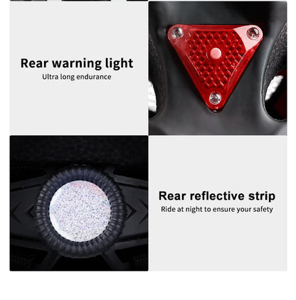X-TIGER Adult Cycling Helmet with LED Rear Light - Dual Mode Goggle, Lightweight Breathable Design, Fits 58-62cm