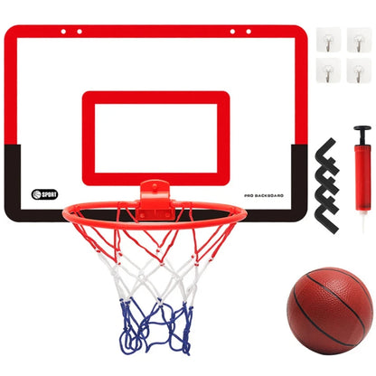 Kids Indoor Basketball Hoop Set - Foldable Over-Door Mini Basketball Game