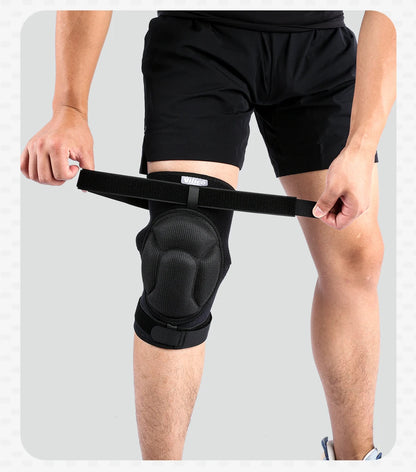 Thickened Anti-Collision Knee Pads - Elastic Pressure Strap Knee Brace for Volleyball, Extreme Sports & Protection