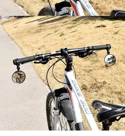 2PCS Universal Bike Handlebar Mirror - 360° Adjustable Rotatable Rearview for MTB & Road Bikes