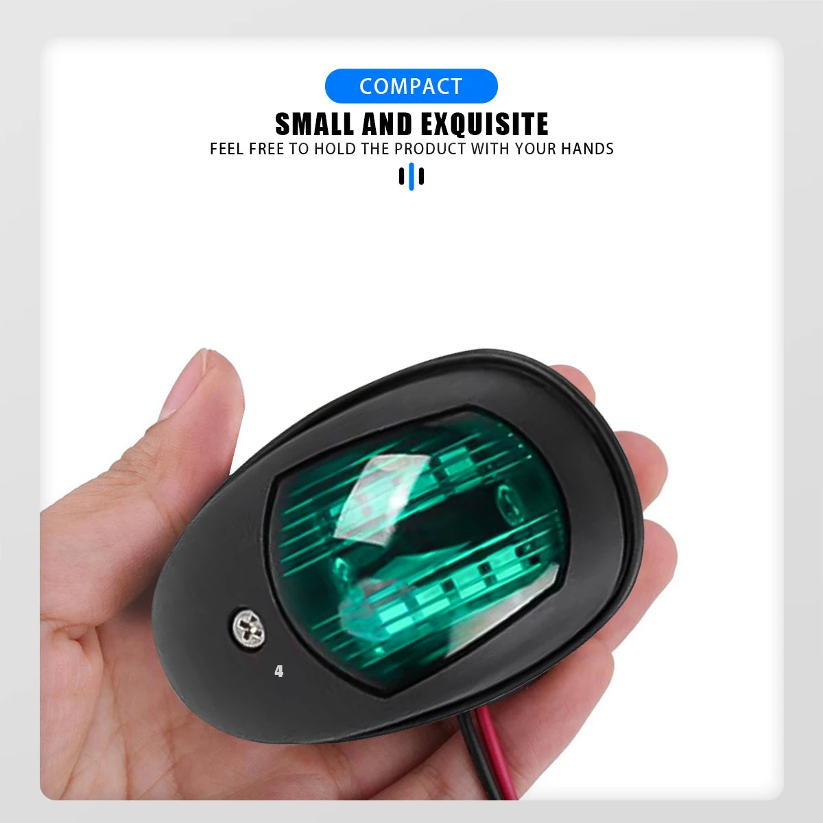 LED Navigation Light 10-30V Waterproof Side Marker - Red/Green Starboard Port Indicator for Marine Boat Yacht Truck Trailer