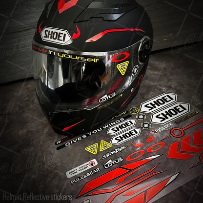 Reflective Motorcycle Helmet Visor Sticker - Waterproof Racing Decals for SHOEI, HJC, KYT Helmets