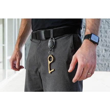 Retractable Badge Holder with Keychain - ID Card Holder with Backpack Clip, Lanyard & Hiking Buckle Key Ring Tool