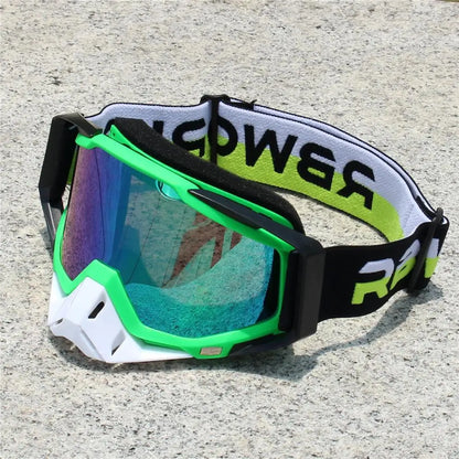 Vintage Motorcycle Goggles – MX Motocross Safety Glasses with Night Vision for Helmet & Driving