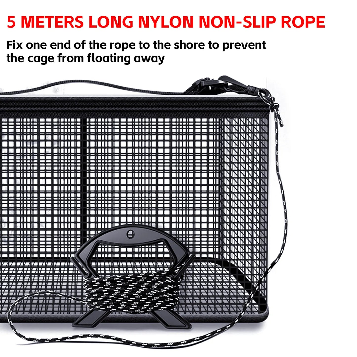 Foldable Fishing Cage Net - Collapsible Fish Trap for Carp, Shrimp, Crayfish & Lobster