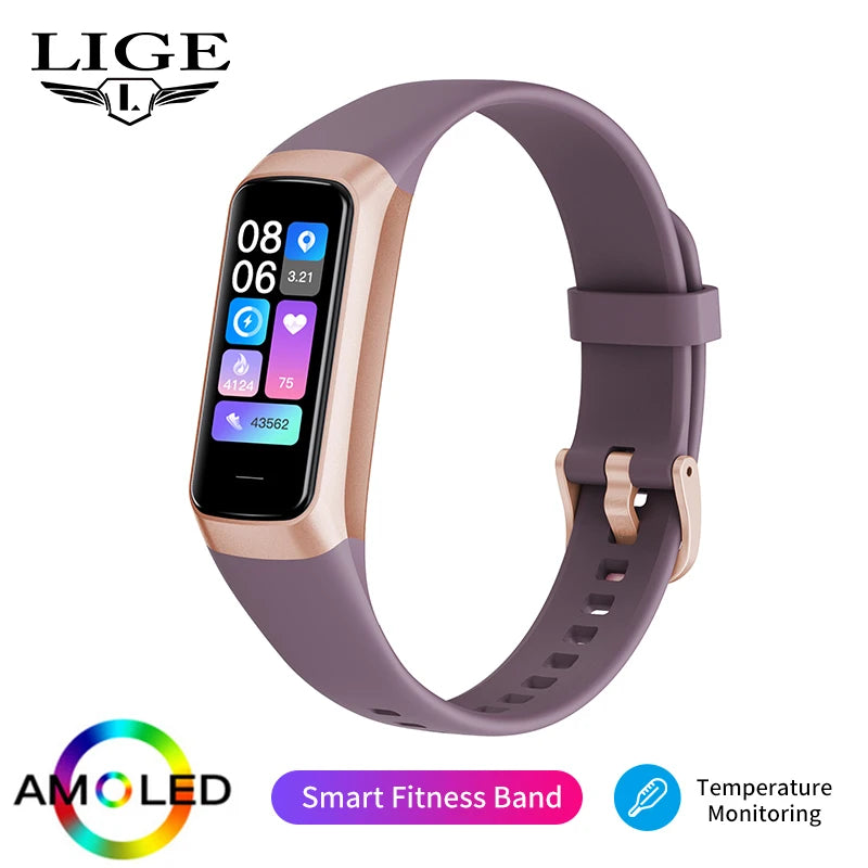AMOLED Smart Watch - Heart Rate & Blood Oxygen Monitor with Waterproof Fitness Tracker for Sports