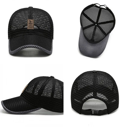 Men's Breathable Mesh Baseball Cap - Quick-Dry Anti-UV Sports Visor for Tennis, Golf & Hiking