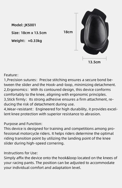 Motorcycle Racing Knee Pads - Universal Protective Gear with Sliders for Sports Riding