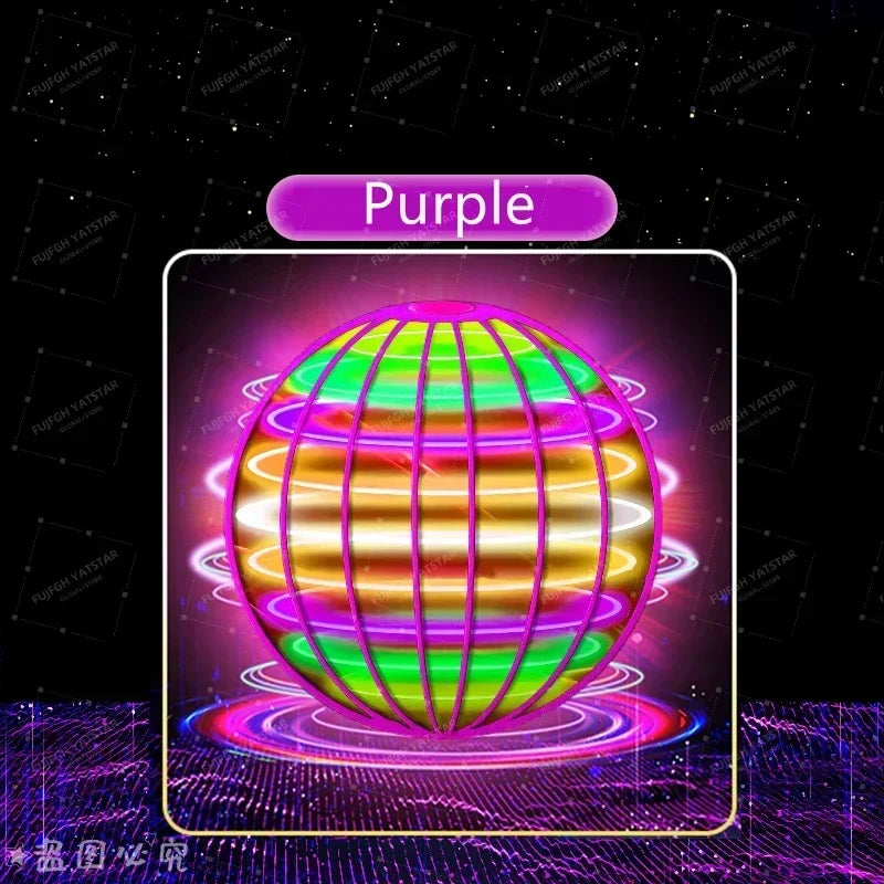 LED Cosmic Globe Flying Ball - Hand Controlled 360° Rotating Suspension Toy with Color Lights for Indoor & Outdoor Play