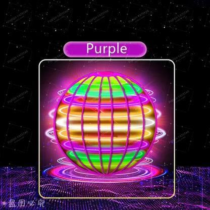 LED Cosmic Globe Flying Ball - Hand Controlled 360° Rotating Suspension Toy with Color Lights for Indoor & Outdoor Play