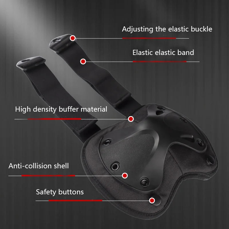 4-Piece Tactical Protective Gear Set - Knee & Elbow Pads for Outdoor Sports, Cycling, Mountaineering & Hiking