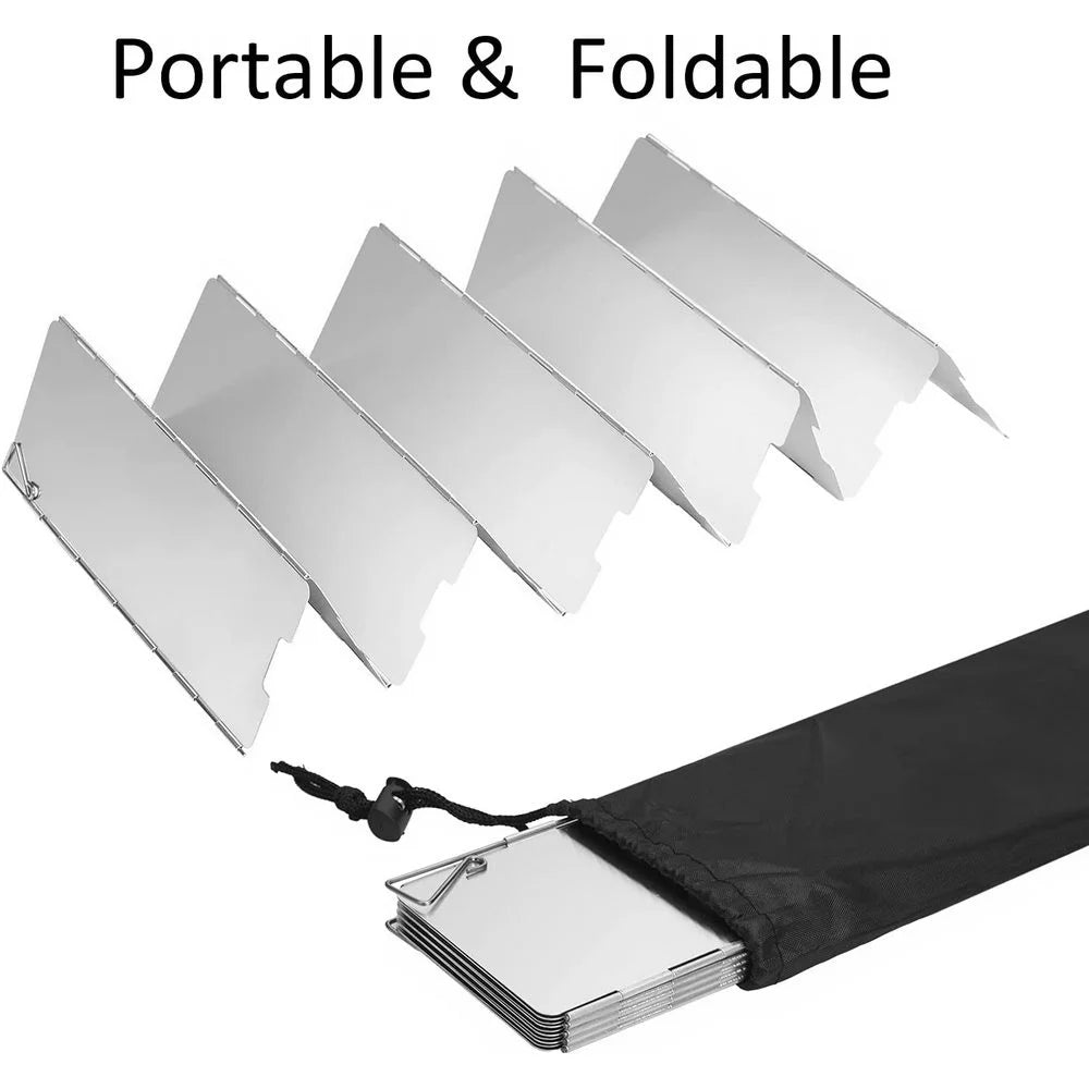 Aluminum Alloy Wind Shield Screen for Gas Stove - Windproof Camping Burner Guard (8/9/10/12/14/16 Plates) - Outdoor Picnic Cooking Accessory