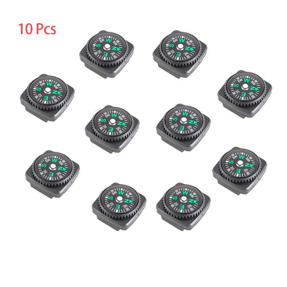 Mini Wristband Compass Set - 10 Pack Portable Detachable Navigation Tool for Outdoor Camping Hiking Travel Emergency Survival