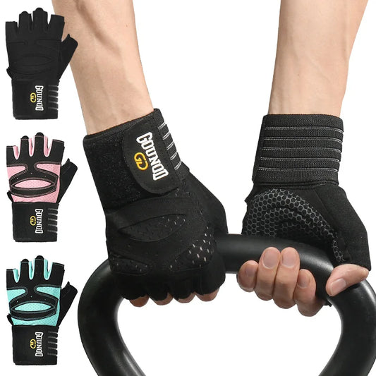 GOUNOD Breathable Anti-Slip Weightlifting Gloves with Wrist Support - Professional Gym Gloves for Bodybuilding, Powerlifting & Fitness Training
