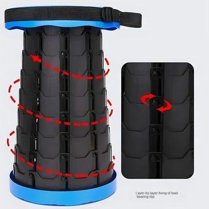 Lightweight Foldable Telescoping Stool - Premium Portable Design for Camping, Fishing & Travel