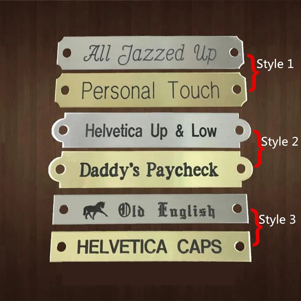 Custom Engraved Nameplate Set (2pcs) - Personalized Martingale Plates for Horse Bridles, Halters, Saddles & Dog Collars