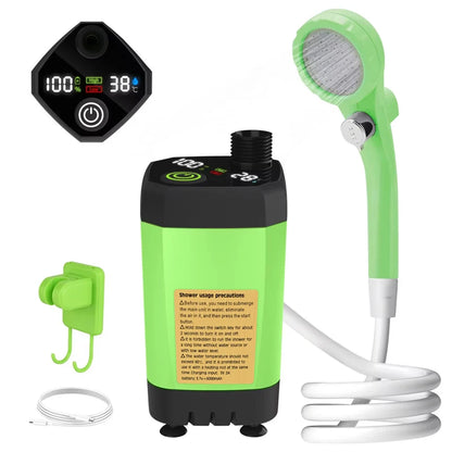 Portable Camping Shower Pump Kit – 6000mAh Outdoor RV Shower with Intelligent Digital Display | Adjustable Camp Shower System