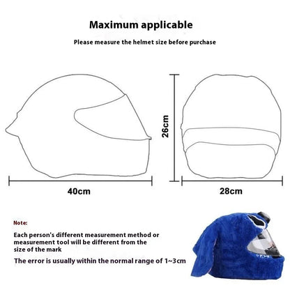 Cartoon Plush Animal Motorcycle Helmet Cover - Fabric Protection Accessory