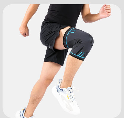 Compression Knee Support Sleeve - Elastic Breathable Knee Brace with Cushioning for Basketball, Volleyball, Running & Gym