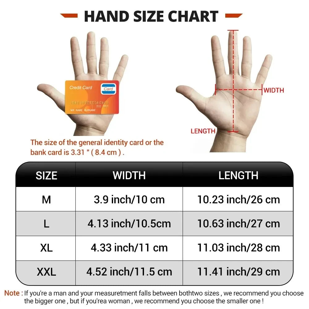 Waterproof Winter Motorcycle Gloves - Full Finger Protection with Touch Screen - Model WN-01