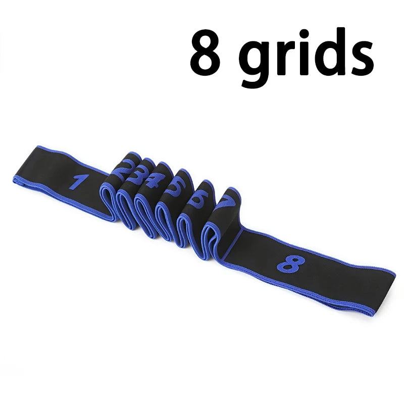 Yoga Stretch Belt (8/10 Sections) - Elastic Resistance Band for Dance, Pilates & Fitness Training