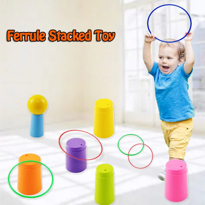 Ring Toss Game Set - Stacking Circle Toys for Kids Indoor/Outdoor Fun - Parent-Child Interactive Educational Gift