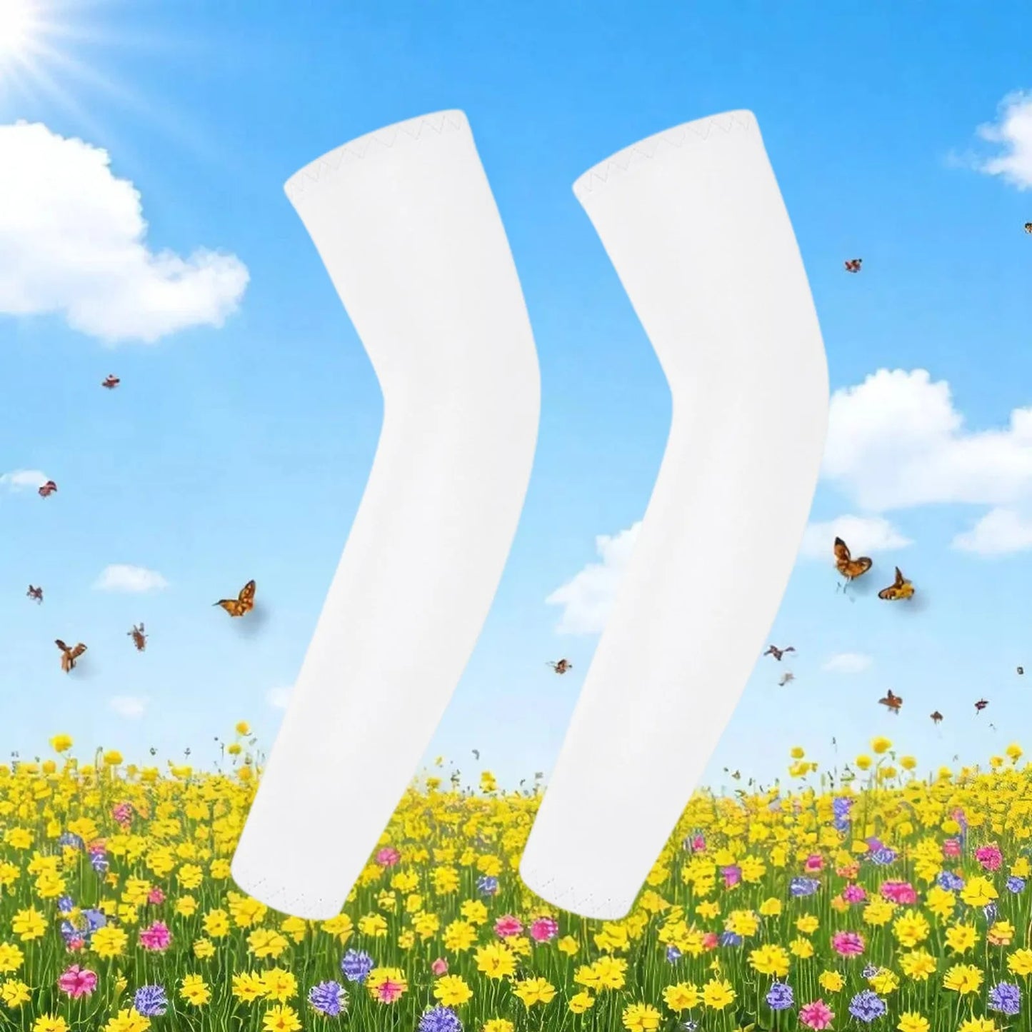 Children's Ice Silk Cooling Arm Sleeves - Quick-Dry UV Protection Cycling Arm Guards for Girls Outdoor Sports (1 Pair)