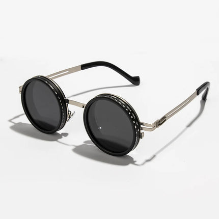 ND9 Adjustable Dimming Polarized Round Sunglasses - UV400 Protection Retro Punk Outdoor Eyewear for Men & Women Fishing