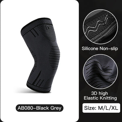 Compression Knee Support Sleeve - Elastic Breathable Knee Brace with Cushioning for Basketball, Volleyball, Running & Gym