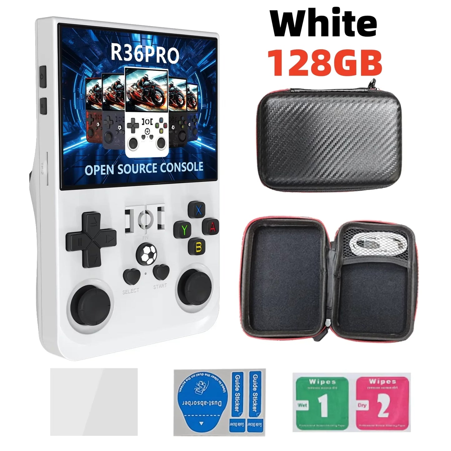 Retro Handheld Game Console R36S - 3.5" IPS Screen - 128GB Storage - Linux System - Portable Pocket Player (R36 Ultra/PRO)