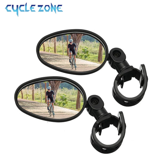 2PCS Universal Bike Handlebar Mirror - 360° Adjustable Rotatable Rearview for MTB & Road Bikes