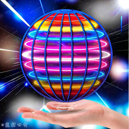LED Cosmic Globe Flying Ball - Hand Controlled 360° Rotating Suspension Toy with Color Lights for Indoor & Outdoor Play