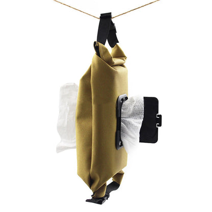 Canvas Wet Wipes Dispenser - Hanging Storage Box for Paper Towels and Wet Tissues - Outdoor Camping Accessories