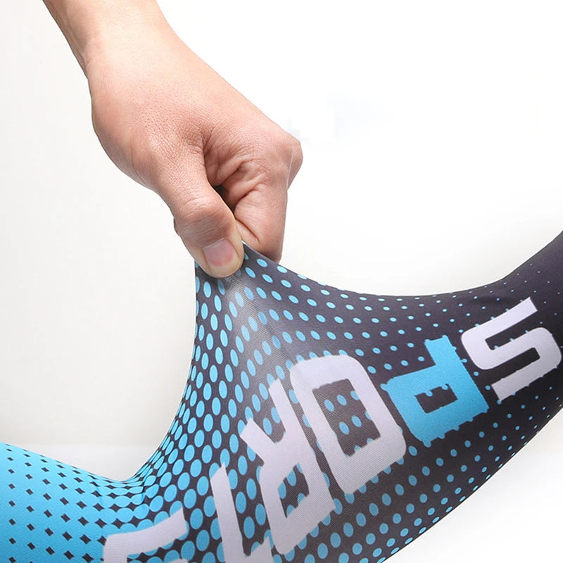 Men's UV Protection Cycling Arm Sleeves - Ice Fabric Sun Protection Compression Sleeves for Summer Sports