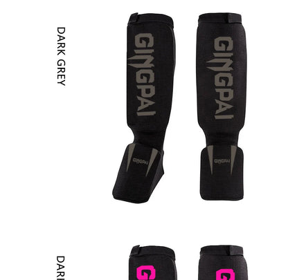 Cotton MMA Shin Guards - Boxing Kickboxing Foot Protection with Instep Ankle Support for TKD Muay Thai Training