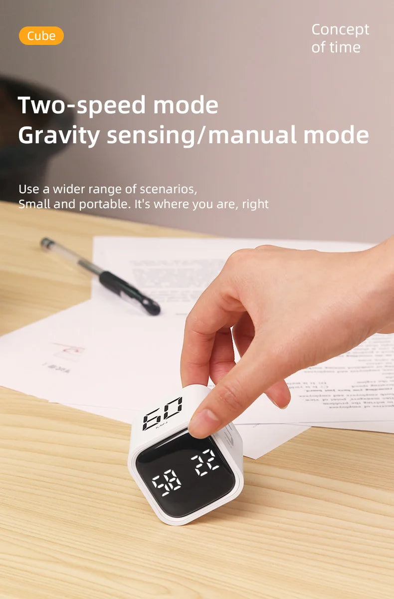 Digital Flip Timer with Vibration and Sound Alerts - 5-60 Minute Countdown