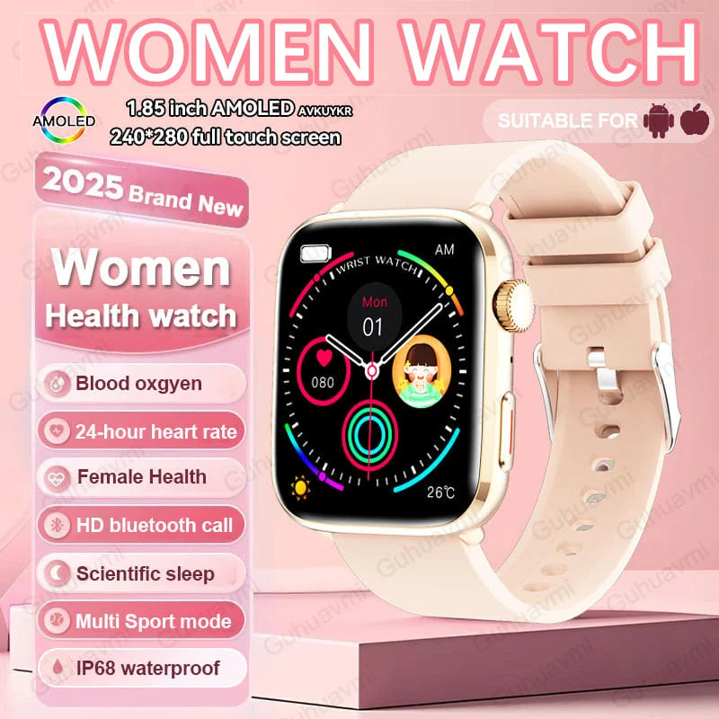 AI Smart Health Watch - HRV+PPG Blood Pressure & Heart Rate Monitor with IP68 Waterproof & NFC