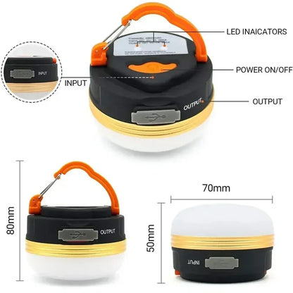 Portable 10W COB+LED Outdoor Lantern - 1800mAh USB Rechargeable Camping Light for Hiking, Fishing & Night Adventures