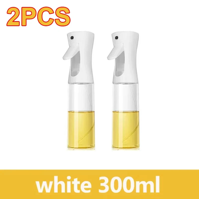 Multi-Size Oil Spray Bottle Set (200ml/300ml/500ml) - BBQ Cooking Olive Oil Sprayer for Kitchen Baking, Empty Refillable Vinegar Bottle with Oil Brush