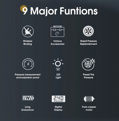 CARSUN Rechargeable Digital Tire Inflator - Portable Cordless Air Compressor for Car, Motorcycle, Bicycle & Balls