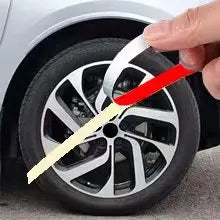 Reflective Wheel Rim Stripe Decals - 16-Piece Set for 17-19" Motorcycle, Car & Bicycle Wheels - Night Safety Stickers