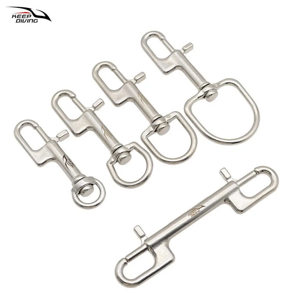 316 Stainless Steel Double-Ended Bolt Snap Hook - 80/90/100/110MM - Scuba Diving BCD Accessories
