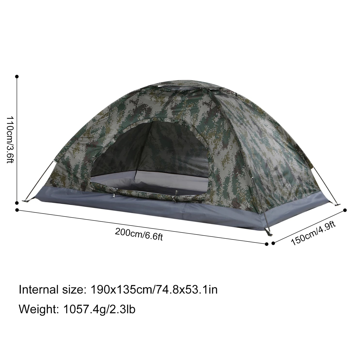 Ultralight 1/2 Person Camping Tent - Portable Hiking Tent with Anti-UV Coating for Outdoor Adventures