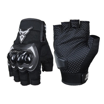 MOTOCENTRIC Half Finger Motorcycle Gloves - Breathable Summer Riding Gloves with Anti-Fall Palm Guard for ATV MTB Cycling