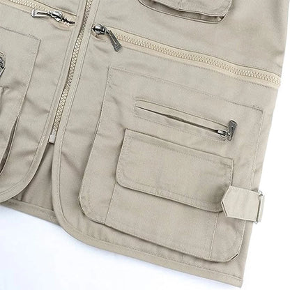 Men's Multi-Pocket Tactical Vest - Summer Outdoor Hiking Fishing Photography Waistcoat Cargo Jacket (S-6XL)