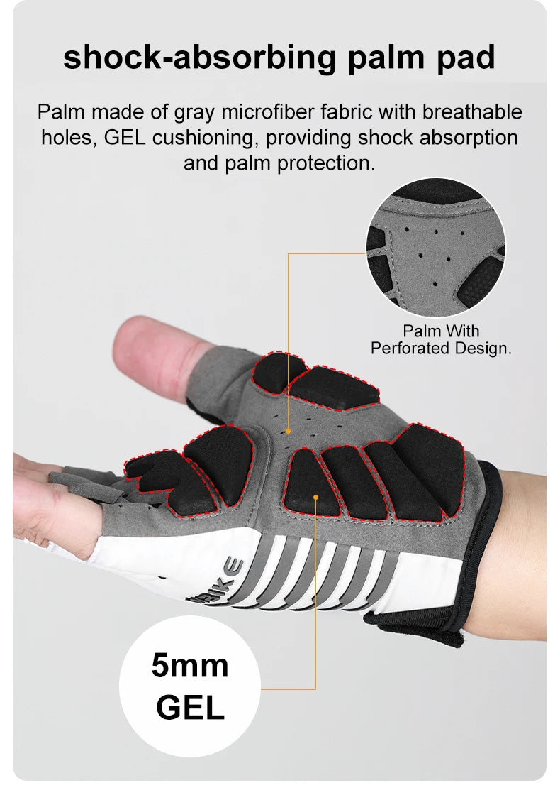 Half-Finger Gel Cycling Gloves - Shockproof Padded Sport Gloves for Men & Women