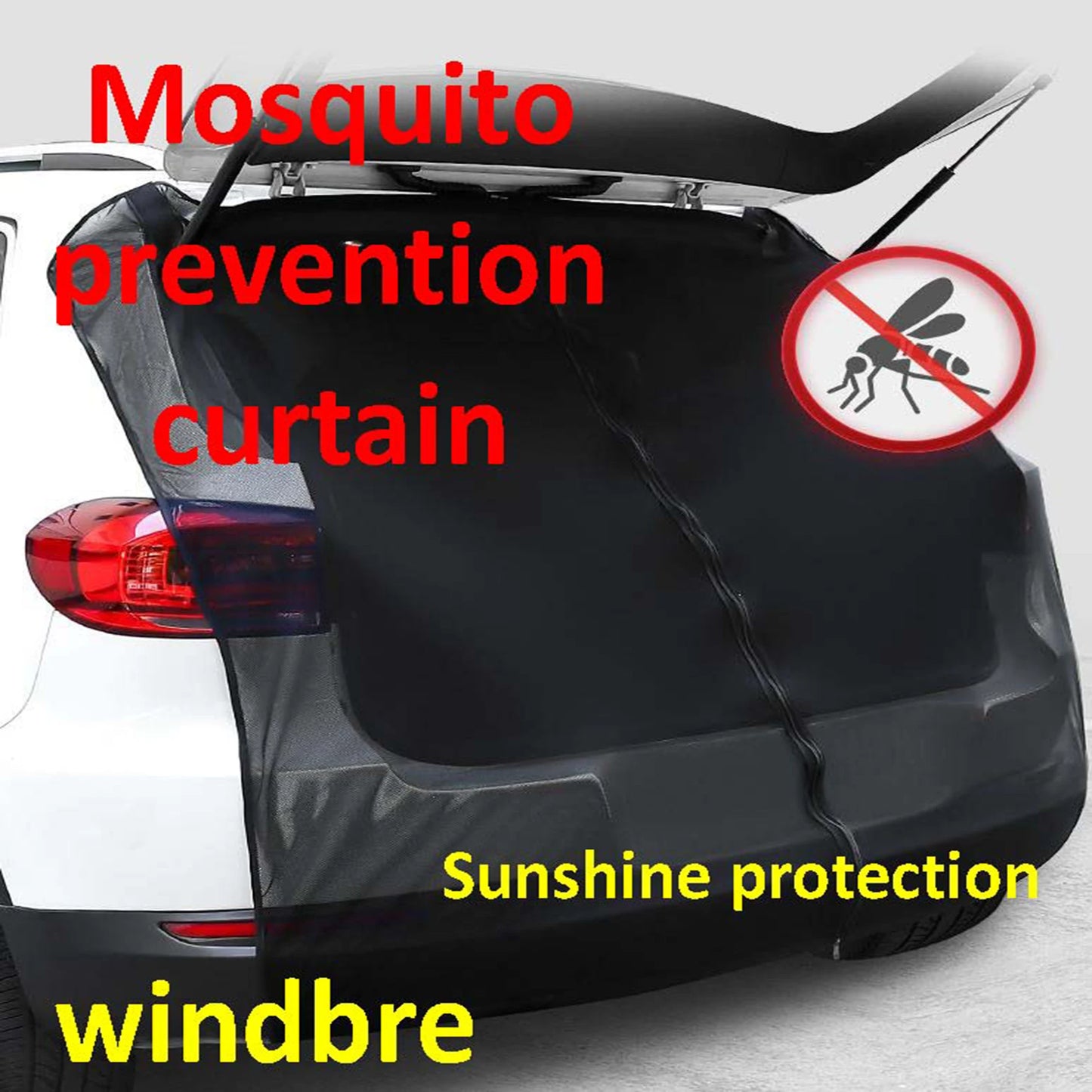 SUV & RV Tailgate Mosquito Net - Magnetic Mesh Curtain, Breathable & Eco-Friendly