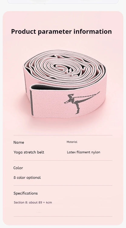 Yoga Resistance Band - Sectioned Stretching Belt for Pilates, Dance & Fitness Training