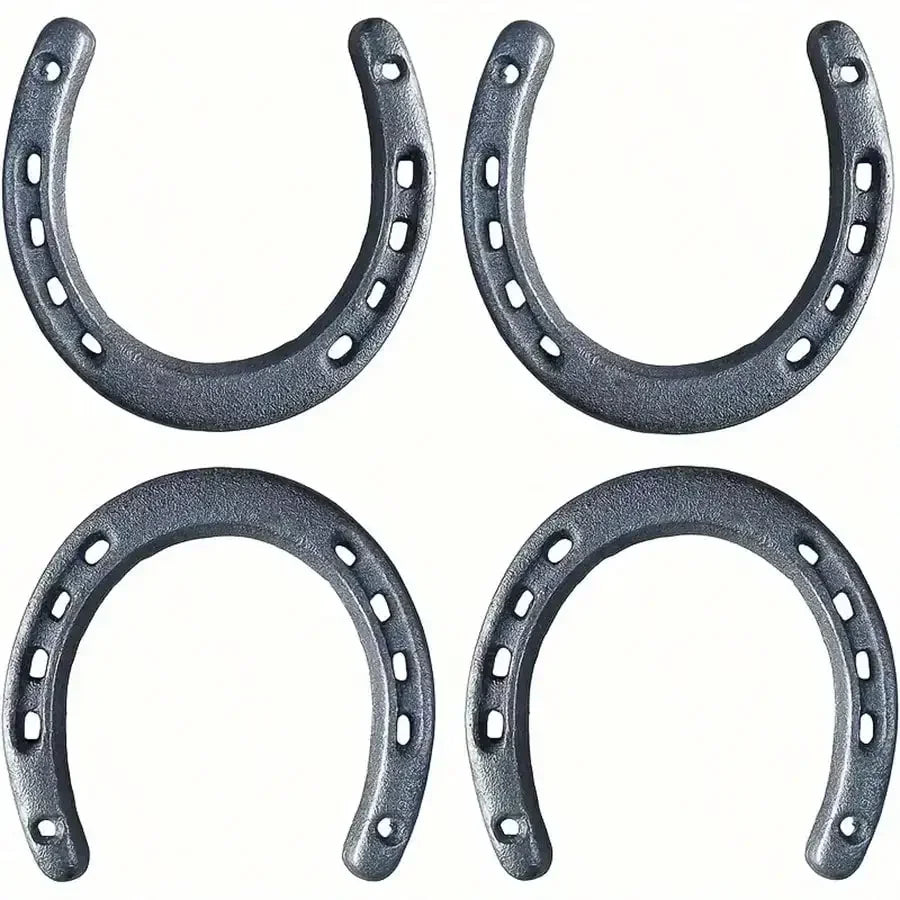 Cast Iron Horseshoes (Set of 4) - Hoof Care with Excellent Grip & Stability, Wear-Resistant for Long-Term Use